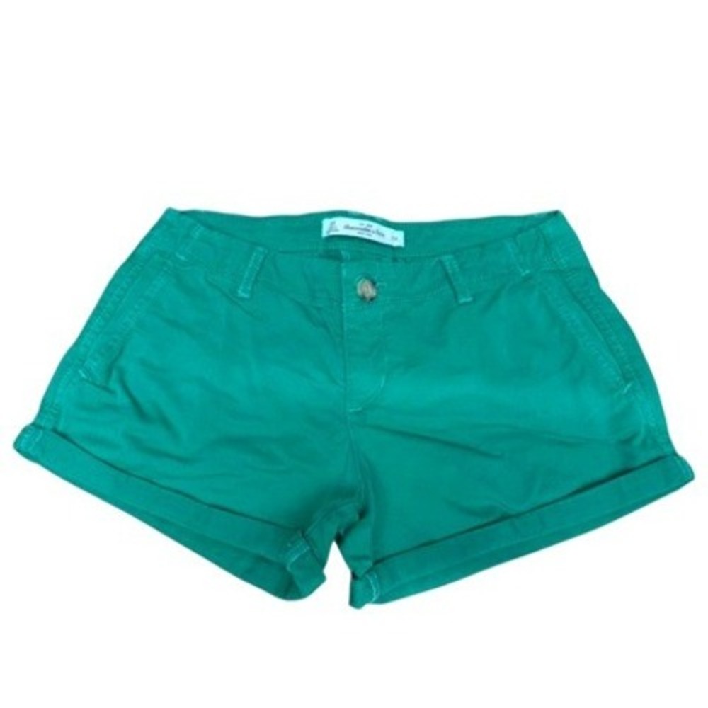 VTG! "Abercrombie & Fitch" Women 00 W24 Grn Low Rise Cuffed Shorts 1V1962 READ!